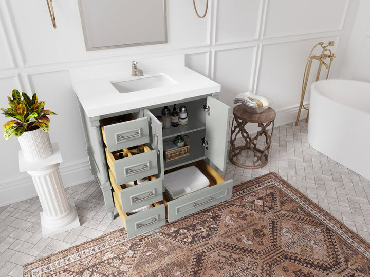 Aberdeen 36 in. W x 22 in. D Center Sink Bathroom Vanity - photo 2