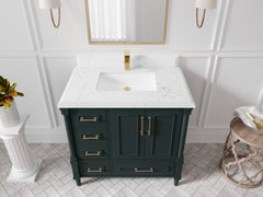 Aberdeen 36 in. W x 22 in. D Center Sink Bathroom Vanity - photo 21