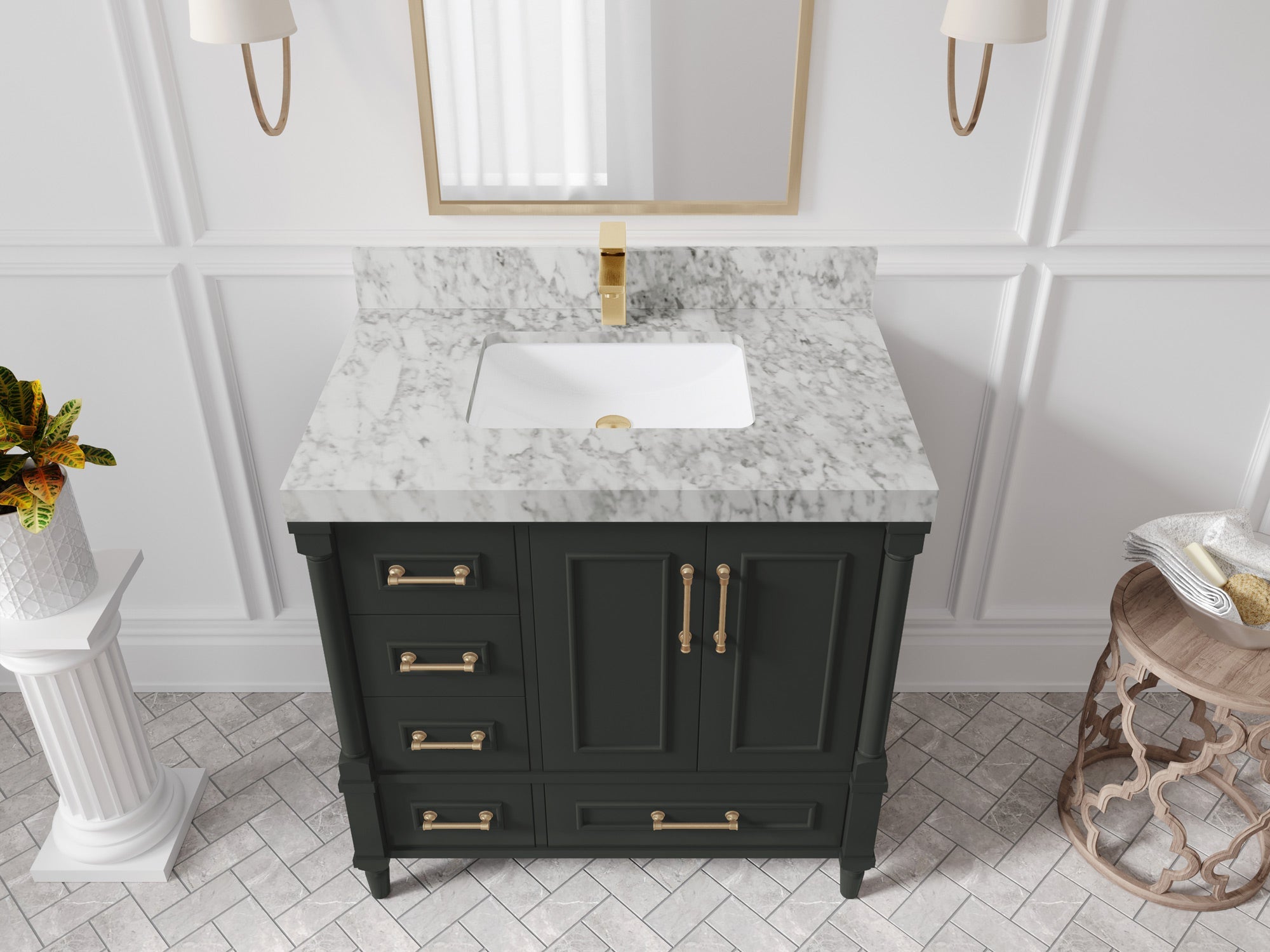 Aberdeen 36 in. W x 22 in. D Center Sink Bathroom Vanity - Willow Bath and Vanity