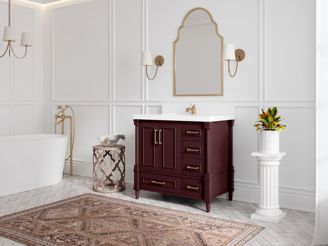 Aberdeen 36 in. W x 22 in. D Center Sink Bathroom Vanity - Willow Bath and Vanity