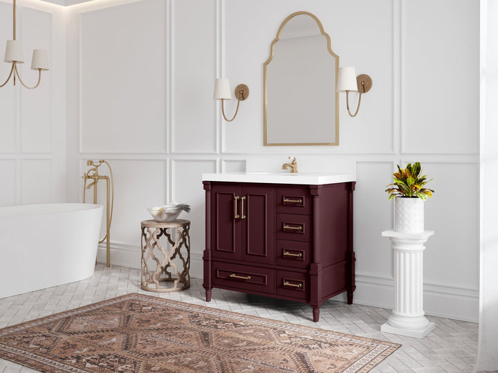 Aberdeen 36 in. W x 22 in. D Center Sink Bathroom Vanity - photo 2