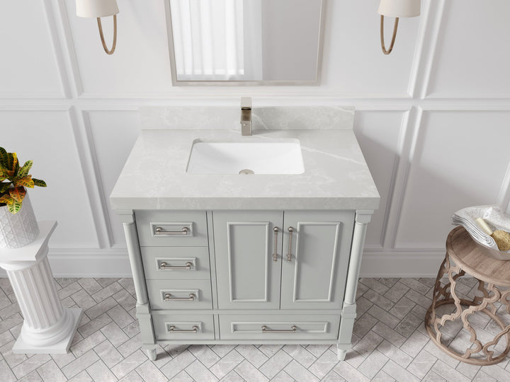 Aberdeen 36 in. W x 22 in. D Center Sink Bathroom Vanity - photo 29