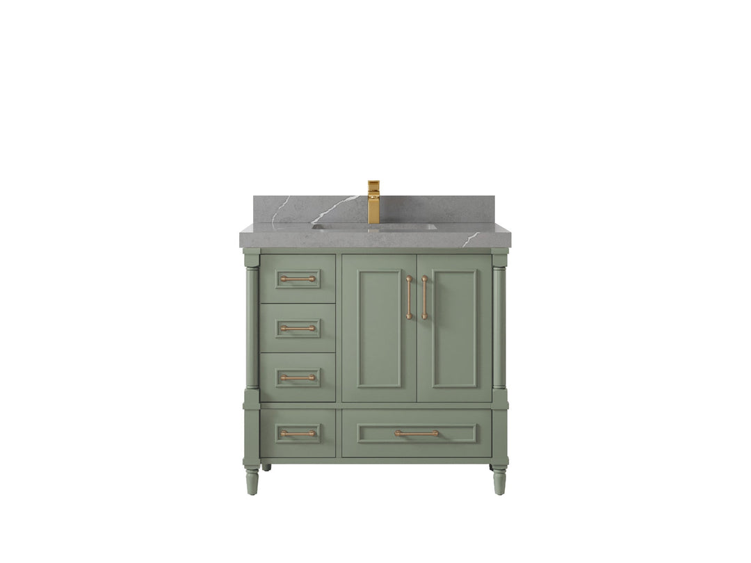 Aberdeen 36 in. W x 22 in. D Center Sink Bathroom Vanity | 
              
                Evergreen
                
                  
             - ABD_EGN_WHQZ_36CR - photo №32