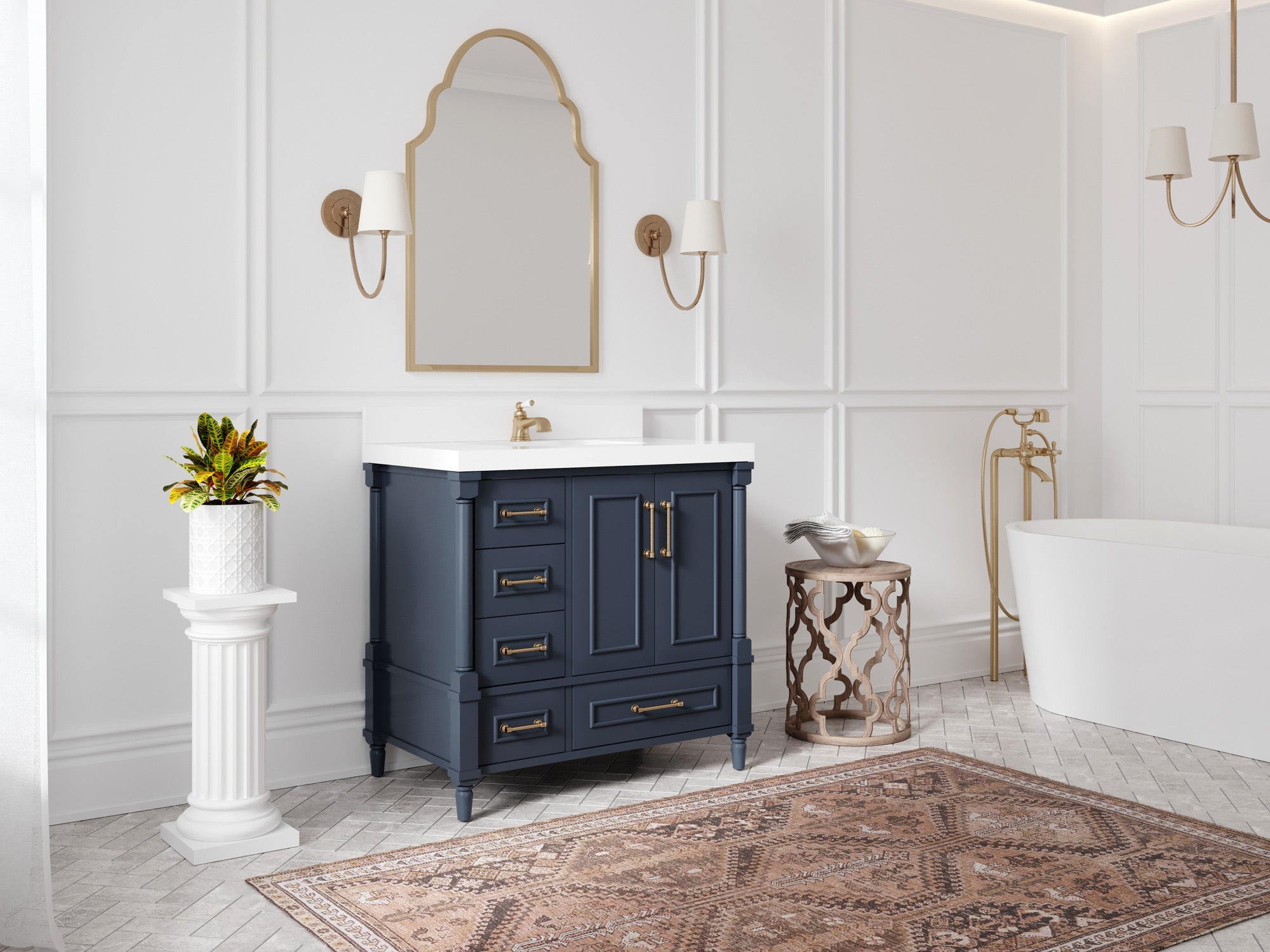 Aberdeen 36 in. W x 22 in. D Center Sink Bathroom Vanity - Willow Bath and Vanity