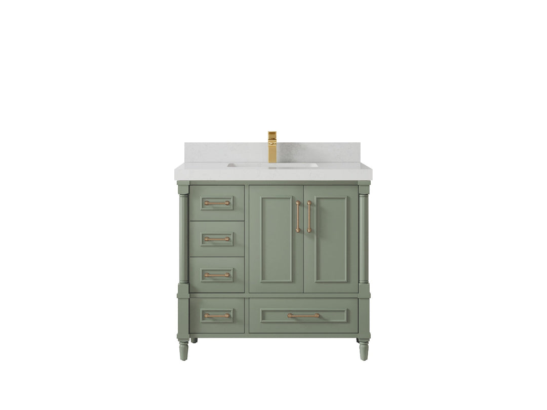 Aberdeen 36 in. W x 22 in. D Center Sink Bathroom Vanity | 
              
                Evergreen
                
                  
             - ABD_EGN_WHQZ_36CR - photo №10