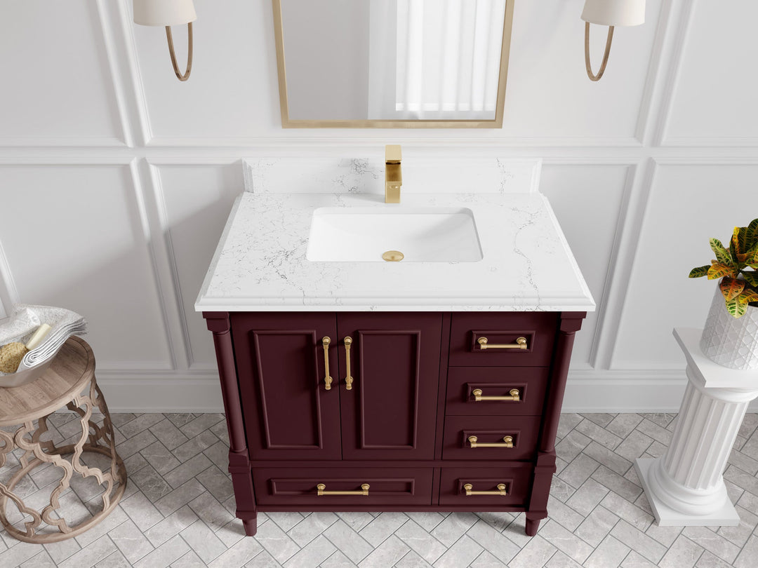 Aberdeen 36 in. W x 22 in. D Center Sink Bathroom Vanity - Willow Bath and Vanity
