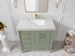 Aberdeen 36 in. W x 22 in. D Center Sink Bathroom Vanity - photo 29
