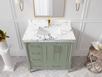 Aberdeen 36 in. W x 22 in. D Center Sink Bathroom Vanity - Willow Bath and Vanity
