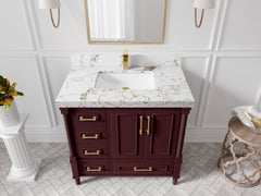 Aberdeen 36 in. W x 22 in. D Center Sink Bathroom Vanity - photo 42