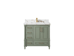 Aberdeen 36 in. W x 22 in. D Center Sink Bathroom Vanity - photo 36