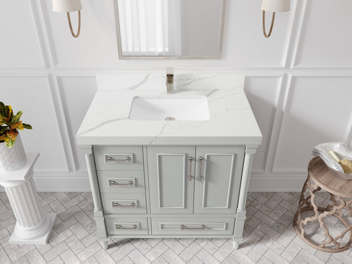 Aberdeen 36 in. W x 22 in. D Center Sink Bathroom Vanity - photo 15