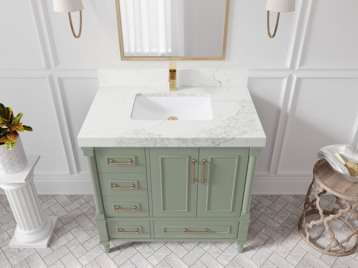 Aberdeen 36 in. W x 22 in. D Center Sink Bathroom Vanity - photo 17