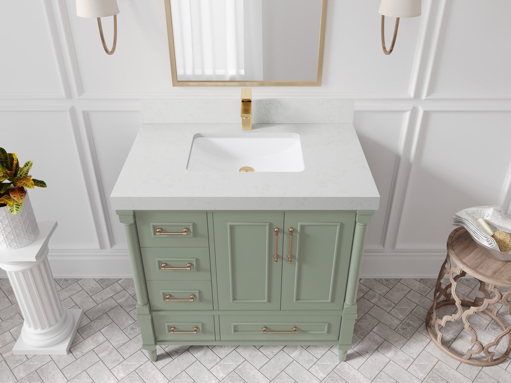 Aberdeen 36 in. W x 22 in. D Center Sink Bathroom Vanity - Willow Bath and Vanity