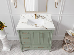 Aberdeen 36 in. W x 22 in. D Center Sink Bathroom Vanity - photo 33