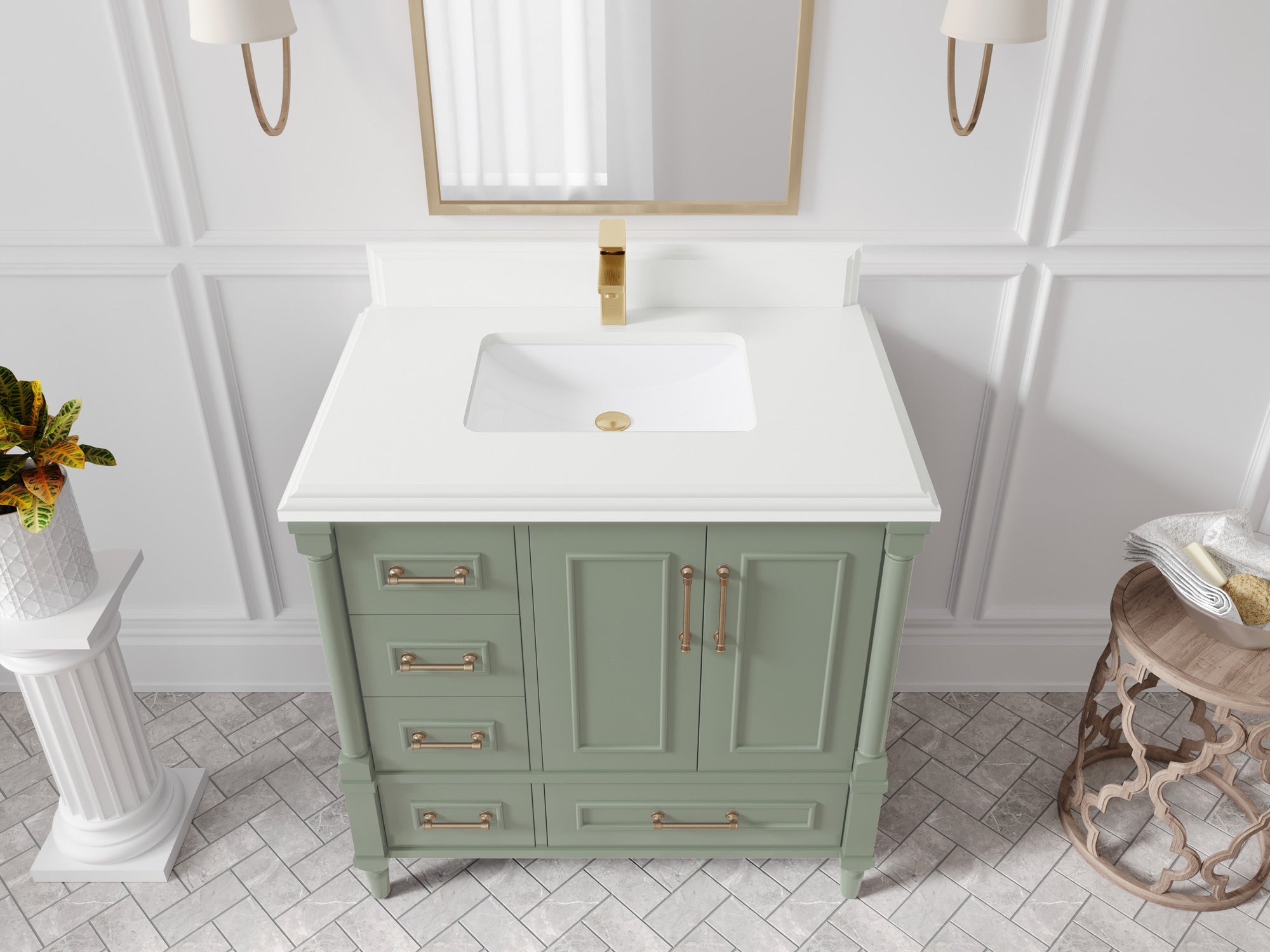 Aberdeen 36 in. W x 22 in. D Center Sink Bathroom Vanity - Willow Bath and Vanity