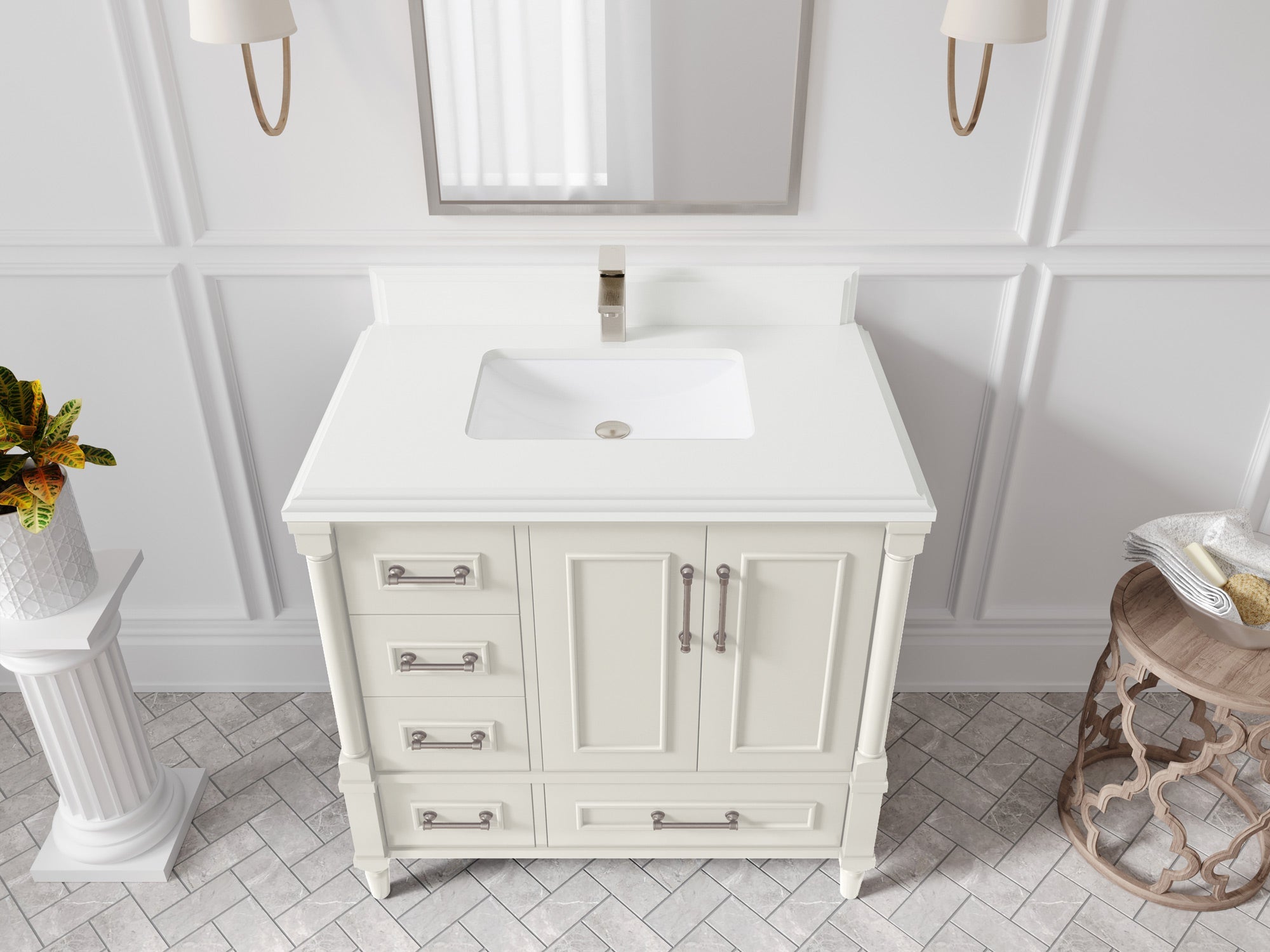 Aberdeen 36 in. W x 22 in. D Center Sink Bathroom Vanity - Willow Bath and Vanity