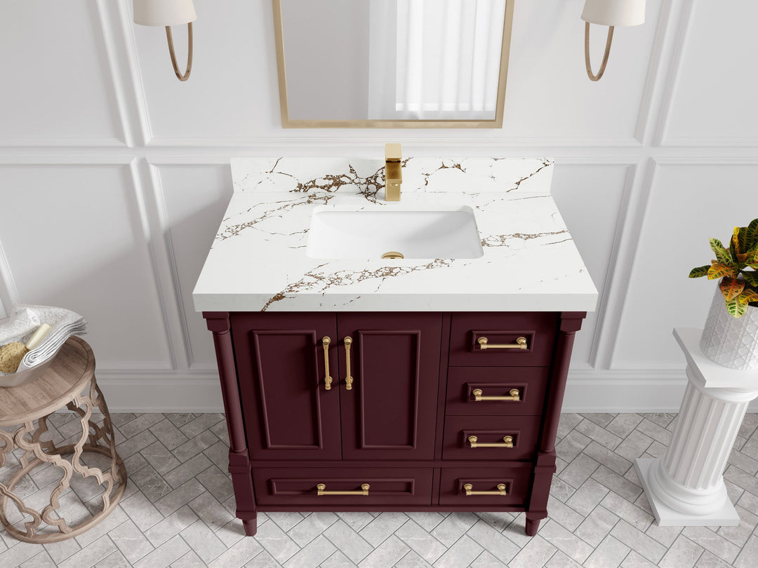 Aberdeen 36 in. W x 22 in. D Center Sink Bathroom Vanity - Willow Bath and Vanity