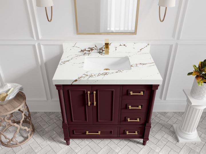 Aberdeen 36 in. W x 22 in. D Center Sink Bathroom Vanity - photo 35