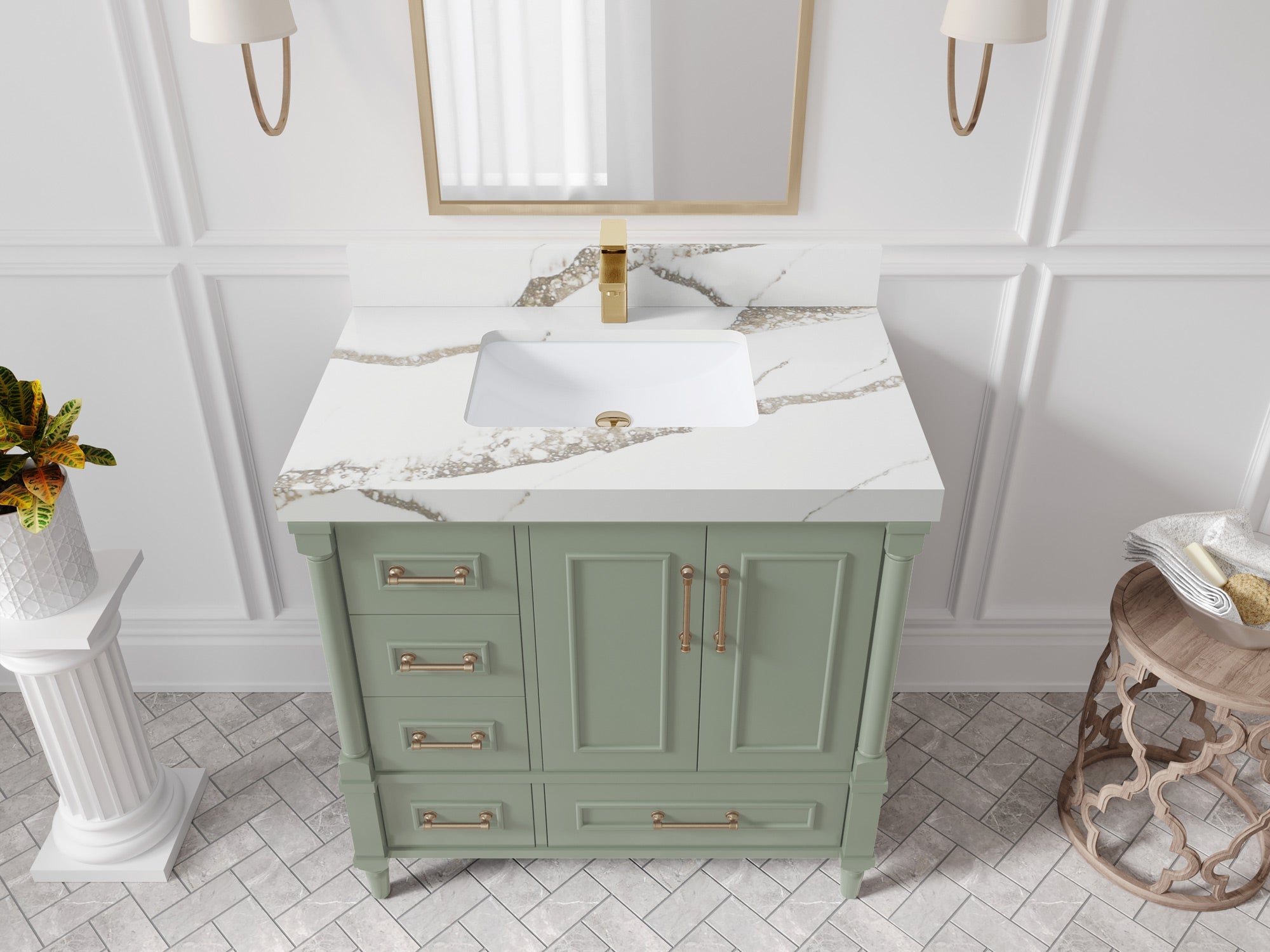 Aberdeen 36 in. W x 22 in. D Center Sink Bathroom Vanity - Willow Bath and Vanity