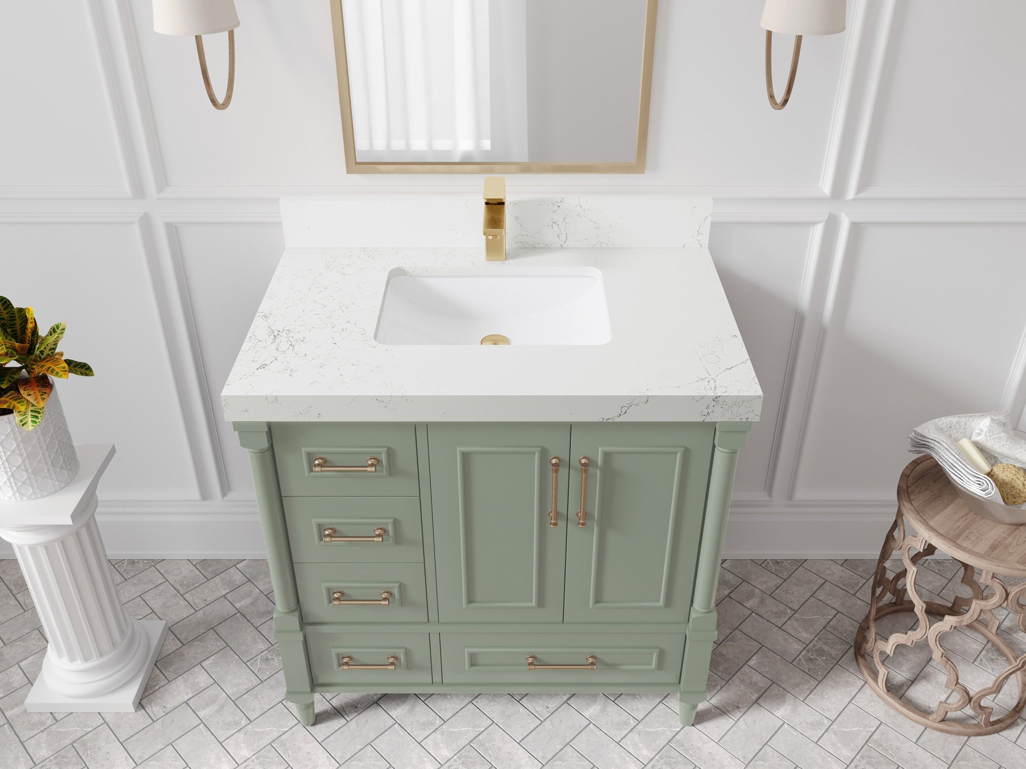Aberdeen 36 in. W x 22 in. D Center Sink Bathroom Vanity - Willow Bath and Vanity