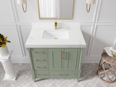 Aberdeen 36 in. W x 22 in. D Center Sink Bathroom Vanity - photo 27