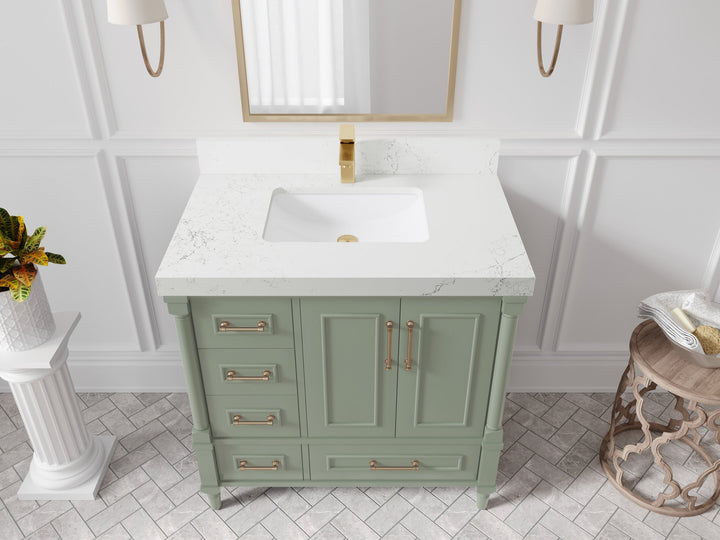 Aberdeen 36 in. W x 22 in. D Center Sink Bathroom Vanity - photo 27