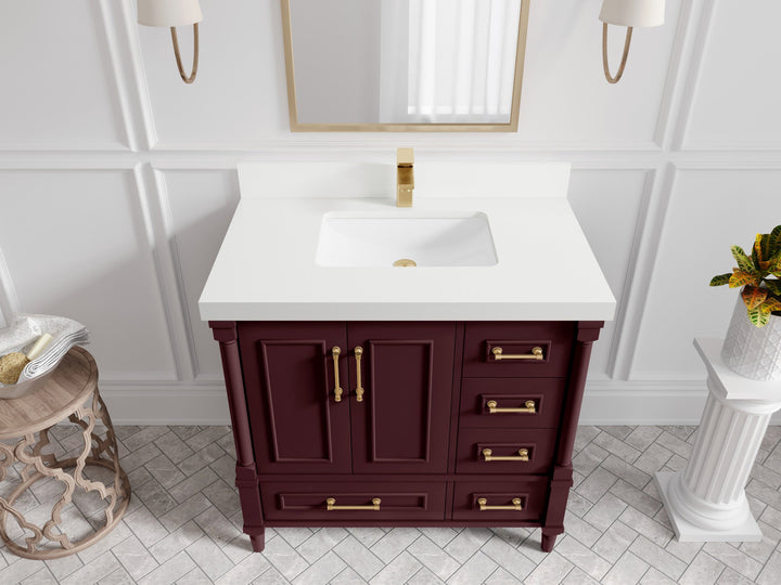 Aberdeen 36 in. W x 22 in. D Center Sink Bathroom Vanity - photo 43