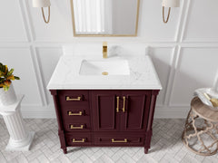 Aberdeen 36 in. W x 22 in. D Center Sink Bathroom Vanity - photo 30