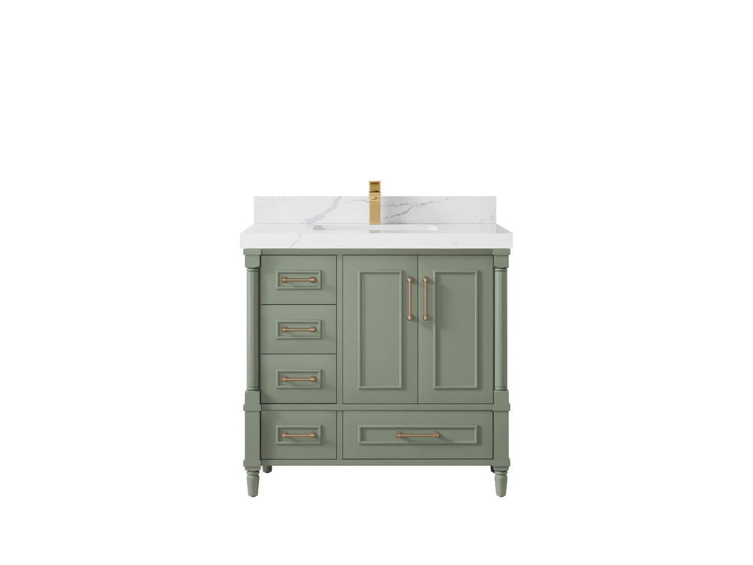 Aberdeen 36 in. W x 22 in. D Center Sink Bathroom Vanity | 
              
                Evergreen
                
                  
             - ABD_EGN_WHQZ_36CR - photo №16