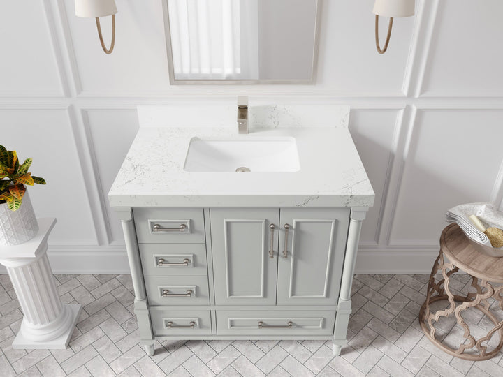 Aberdeen 36 in. W x 22 in. D Center Sink Bathroom Vanity - photo 27