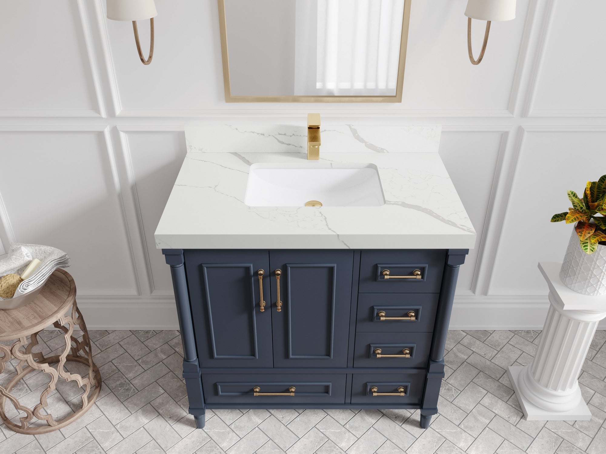Aberdeen 36 in. W x 22 in. D Center Sink Bathroom Vanity - Willow Bath and Vanity