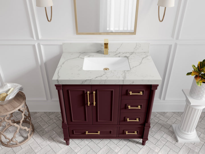 Aberdeen 36 in. W x 22 in. D Center Sink Bathroom Vanity - photo 41