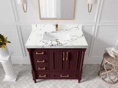 Aberdeen 36 in. W x 22 in. D Center Sink Bathroom Vanity - photo 44