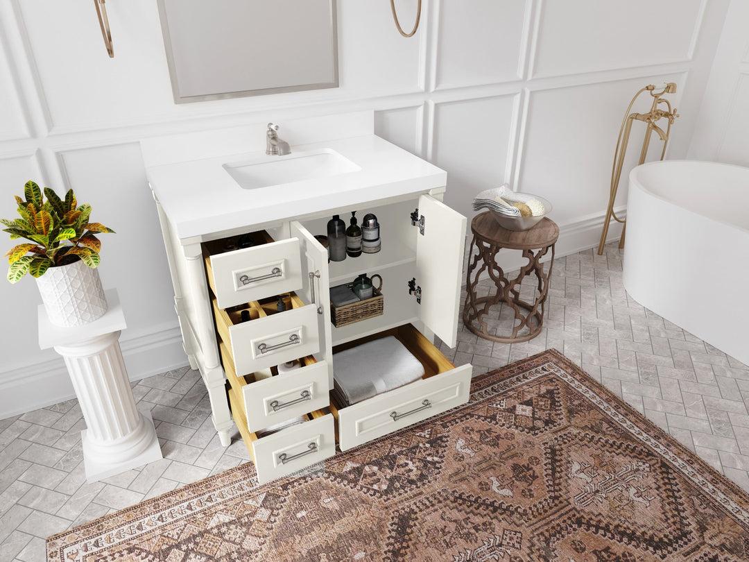 Aberdeen 36 in. W x 22 in. D Center Sink Bathroom Vanity - Willow Bath and Vanity