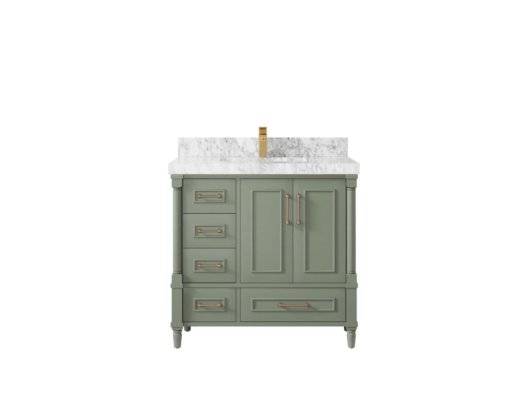 Aberdeen 36 in. W x 22 in. D Center Sink Bathroom Vanity | 
              
                Evergreen
                
                  
             - ABD_EGN_WHQZ_36CR - photo №8