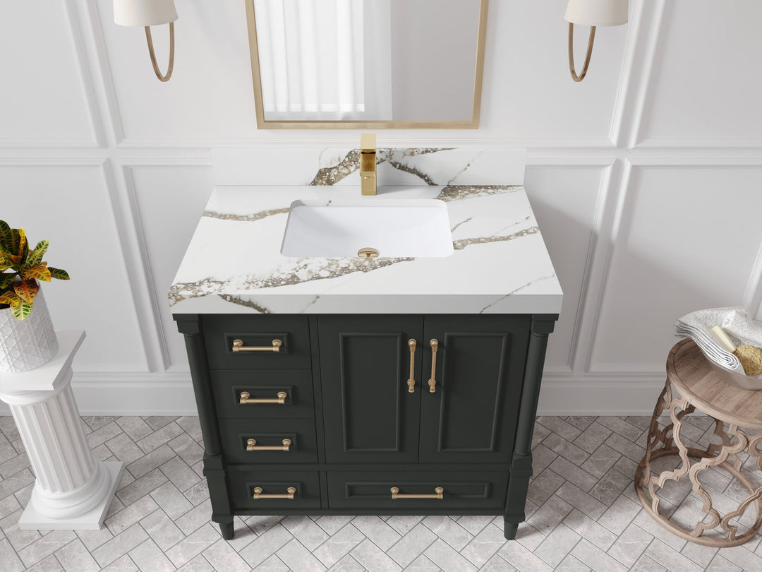 Aberdeen 36 in. W x 22 in. D Center Sink Bathroom Vanity - Willow Bath and Vanity