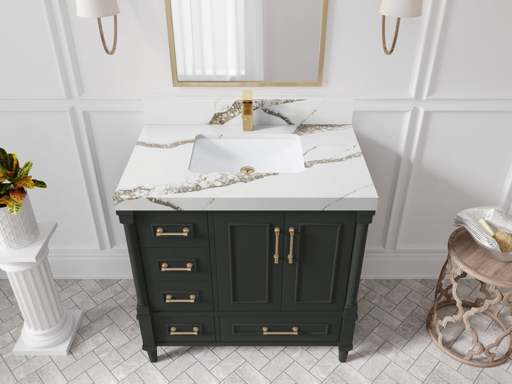 Aberdeen 36 in. W x 22 in. D Center Sink Bathroom Vanity - photo 13