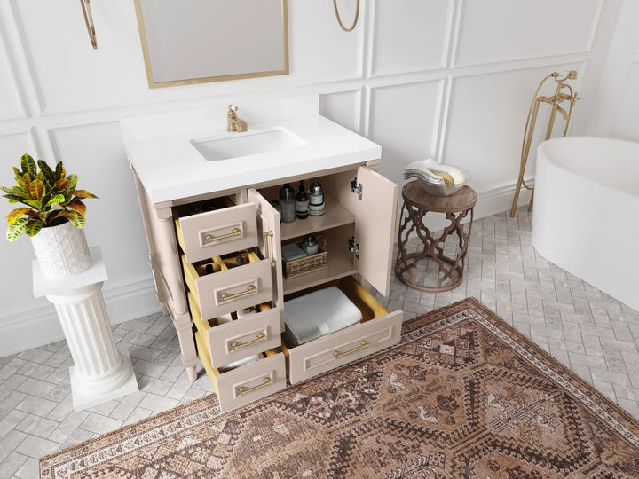 Aberdeen 36 in. W x 22 in. D Center Sink Bathroom Vanity - photo 3