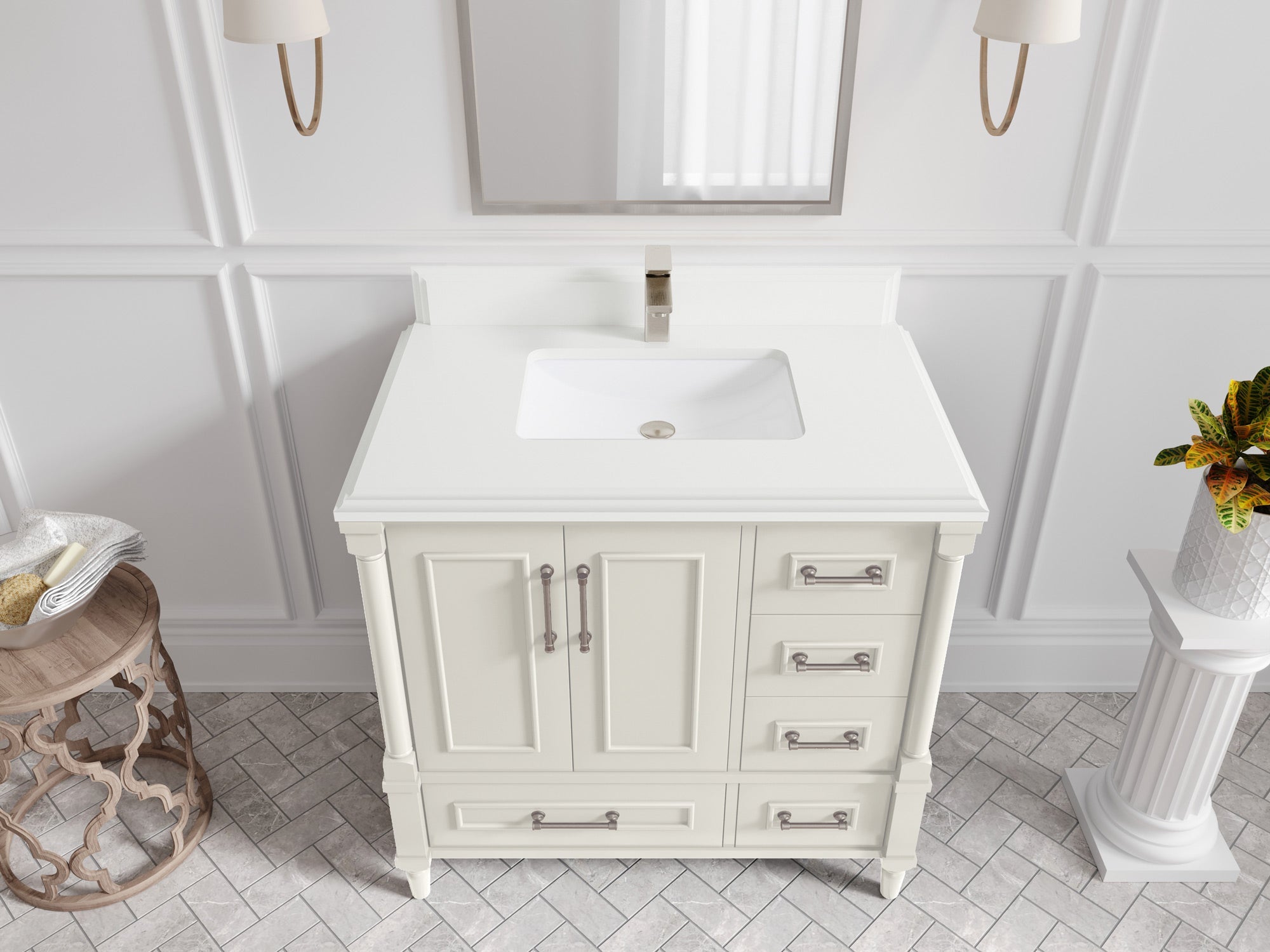 Aberdeen 36 in. W x 22 in. D Center Sink Bathroom Vanity - Willow Bath and Vanity