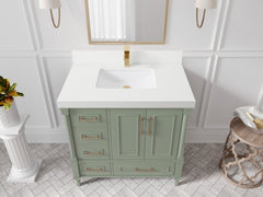 Aberdeen 36 in. W x 22 in. D Center Sink Bathroom Vanity - photo 41