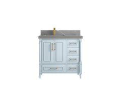 Aberdeen 36 in. W x 22 in. D Left Offset Sink Bathroom Vanity - photo 32
