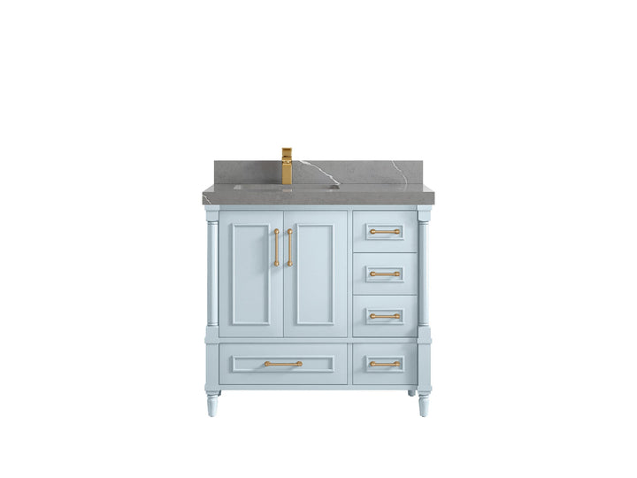 Aberdeen 36 in. W x 22 in. D Left Offset Sink Bathroom Vanity - photo 32