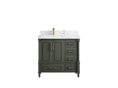 Aberdeen 36 in. W x 22 in. D Left Offset Sink Bathroom Vanity - photo 38