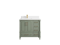 Aberdeen 36 in. W x 22 in. D Left Offset Sink Bathroom Vanity - photo 24