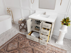 Aberdeen 36 in. W x 22 in. D Left Offset Sink Bathroom Vanity - photo 3