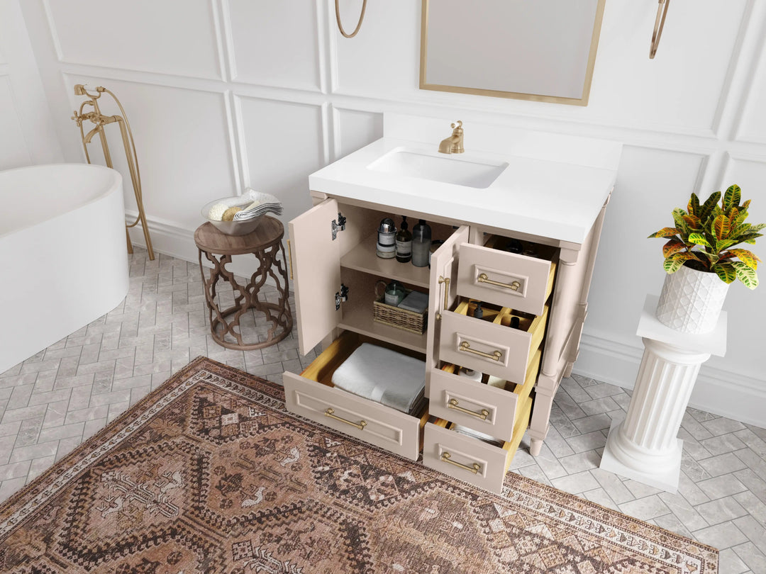 Aberdeen 36 in. W x 22 in. D Left Offset Sink Bathroom Vanity - Willow Bath and Vanity