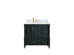 Aberdeen 36 in. W x 22 in. D Left Offset Sink Bathroom Vanity - photo 24