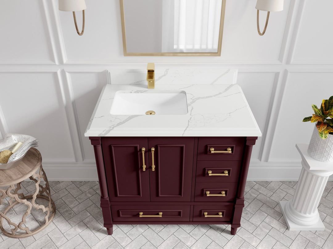 Aberdeen 36 in. W x 22 in. D Left Offset Sink Bathroom Vanity - Willow Bath and Vanity