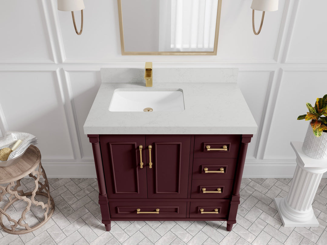 Aberdeen 36 in. W x 22 in. D Left Offset Sink Bathroom Vanity - Willow Bath and Vanity