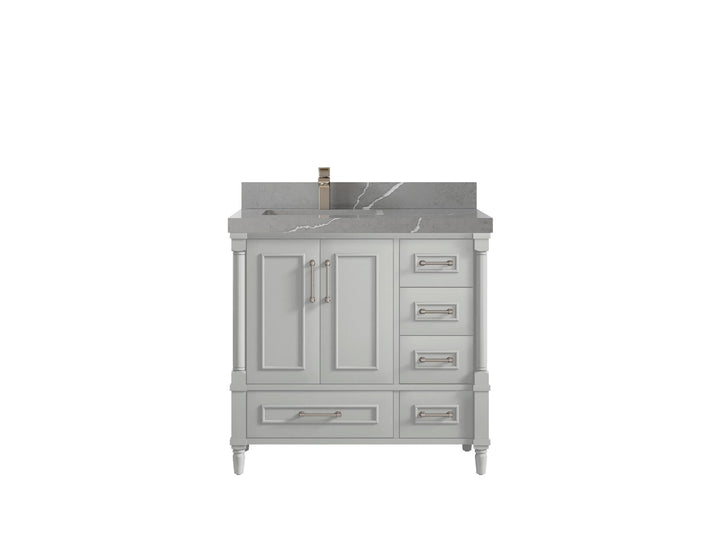 Aberdeen 36 in. W x 22 in. D Left Offset Sink Bathroom Vanity - photo 32